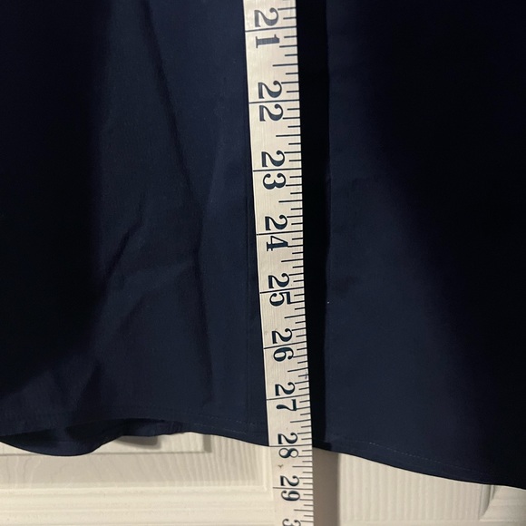 NWT Foxcroft Taylor Stretch Non-Iron Sleeveless Navy shirt - Picture 5 of 6